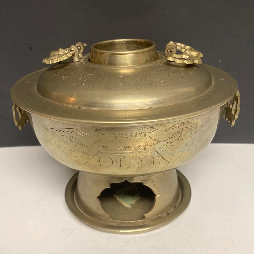 Asian Hot Pot Brass Tabletop Cookware